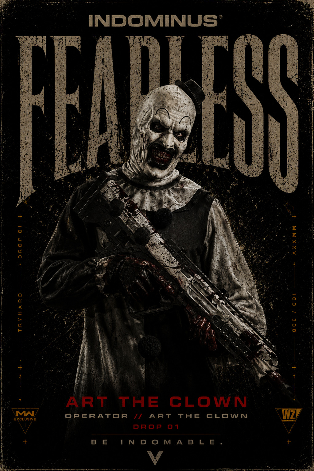 Arte oficial ART THE CLOWN — FEARLESS, DROP 01 INDOMINUS