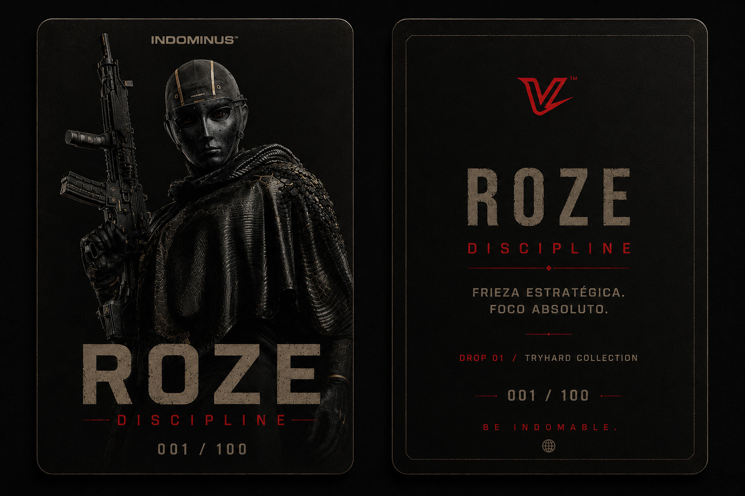 Card oficial da operadora ROZE — frente e verso